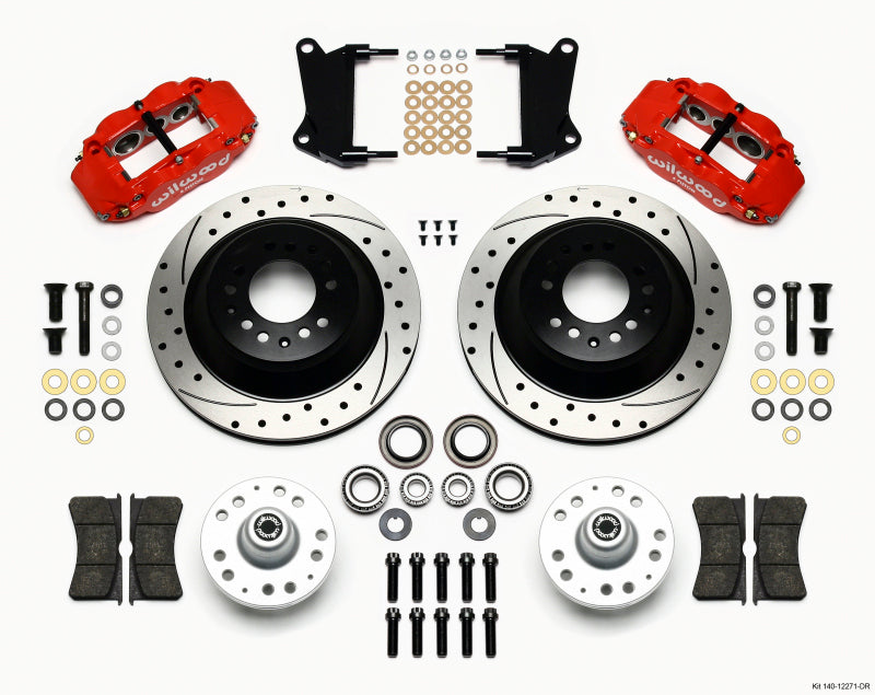 Wilwood Narrow Superlite 6R Front Hub & 1PC Rtr Kit 12.88in Drilled -Red 67-69 Camaro 64-72 Nova - GTR Auto