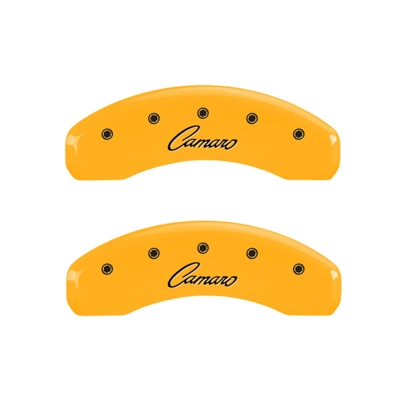 MGP 4 Caliper Covers Engraved Front Gen 5/Camaro Engraved Rear Gen 5/RS Black finish silver ch - GTR Auto