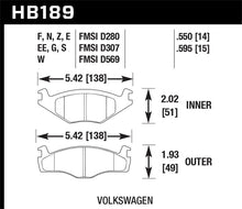 Load image into Gallery viewer, Hawk 79-84 Volkswagen Rabbit / 85-90 Volkswagen Cabriolet DTC-60 Race Front Brake Pads