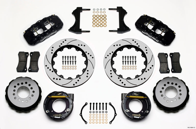 Wilwood AERO4 Rear P-Brake Kit 14.00in Drilled Chevy C-10 2.42 Offset 5-lug - GTR Auto