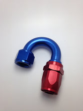 Load image into Gallery viewer, Fragola -10AN Nut x -12AN Hose Reducing Hose End - Blue/Red 180 Degree
