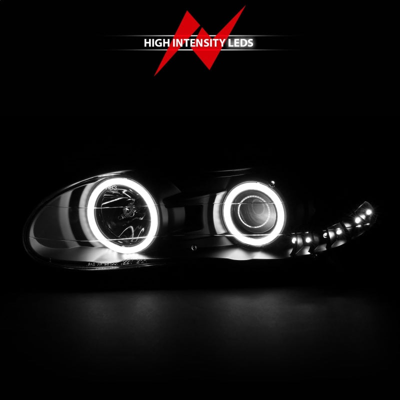 ANZO 1998-2002 Chevrolet Camaro Projector Headlights w/ Halo Black - GTR Auto