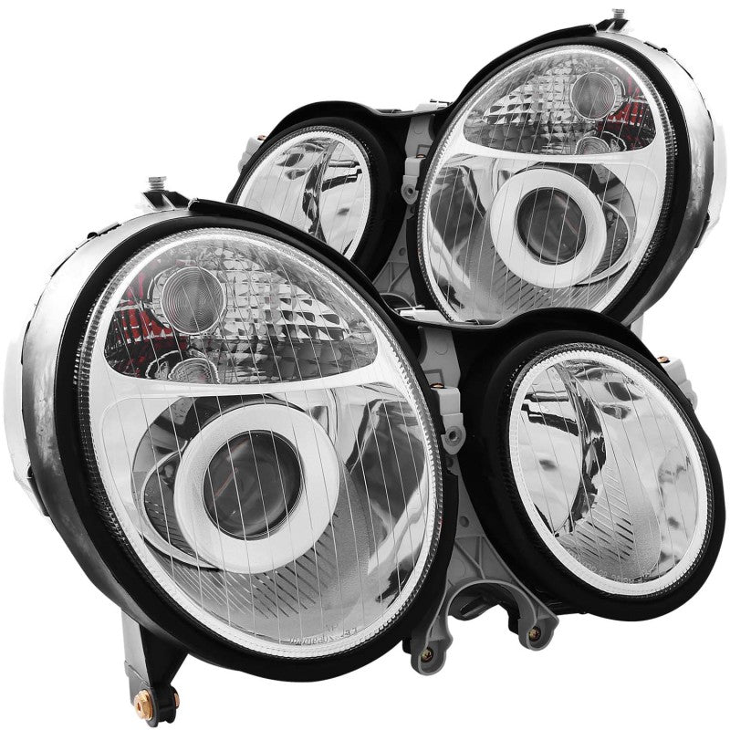 ANZO 1999-2002 Mercedes Benz E Class W210 Projector Headlights Chrome - GTR Auto