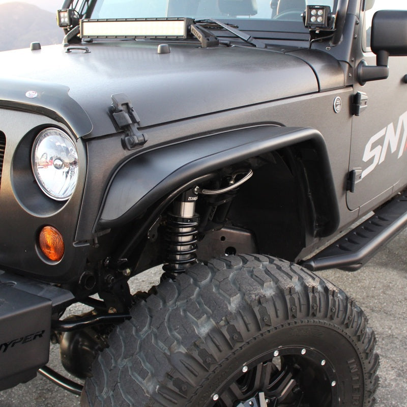 Westin/Snyper 07-17 Jeep Wrangler Tube Fenders - Front - Textured Black - GTR Auto