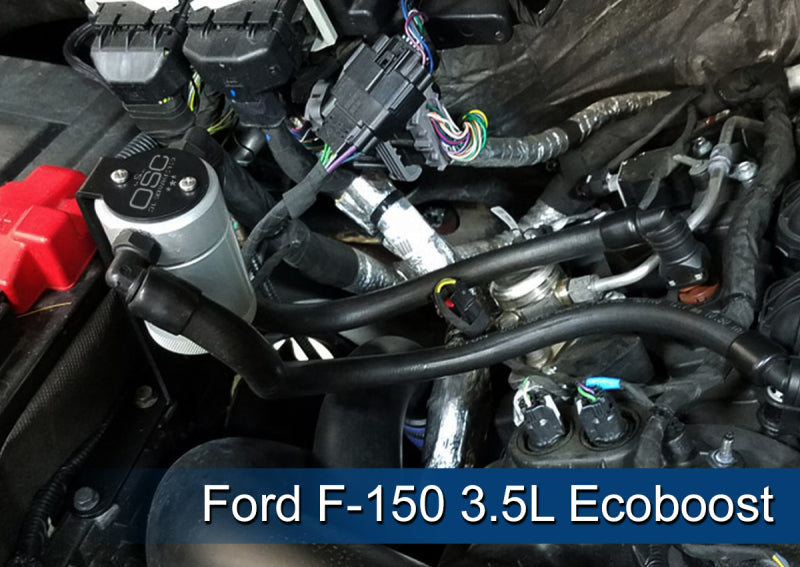 J&amp;L 2011-2025 Ford F-150 2.7L/3.5L/5.0L Passenger Side Oil Separator 3.0 - Clear Anodized - GTR Auto